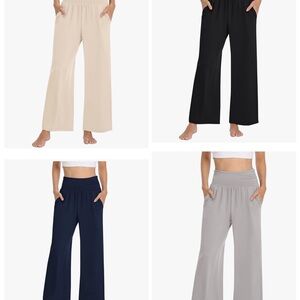 BUNDLE 4 Lounge Pants — Versatile Women's Pants in Black, Beige, Navy, and Gray